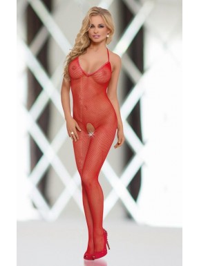Bodystocking FISHNET-rojo