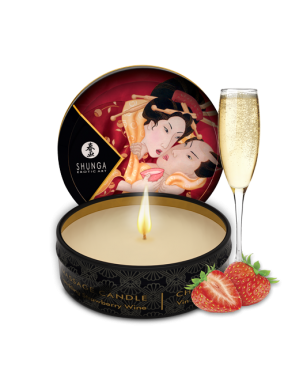 Vela de masaje de Fresas con Champagne