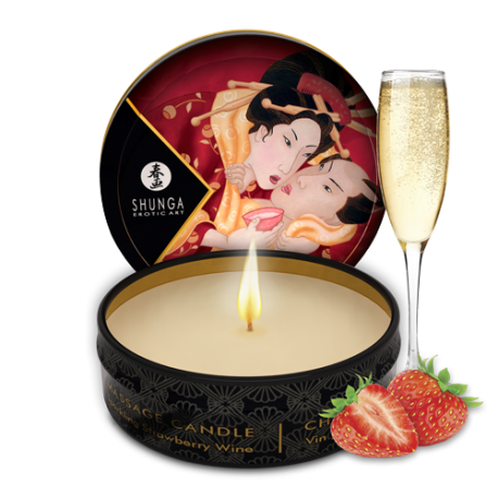 Vela de masaje de Fresas con Champagne