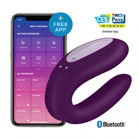 Vibrador Parejas APP DOUBLE JOY morado-1