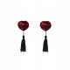 Pezoneras Lentejuelas Corazón Pompón GIPSY Rojas-2