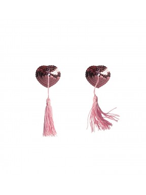 Pezoneras Lentejuelas Corazón Pompón GIPSY Rosa