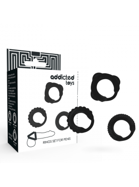 Set de 3 Anillos ADDICTEC-negro