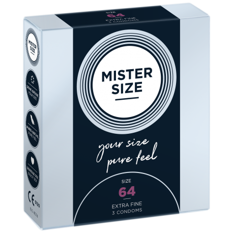 Preservativo 3 und. Mister Size FEEL 64mm