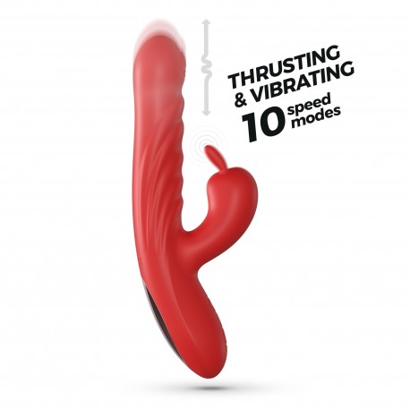 Vibrador Doble con Empuje LAPIN-negro