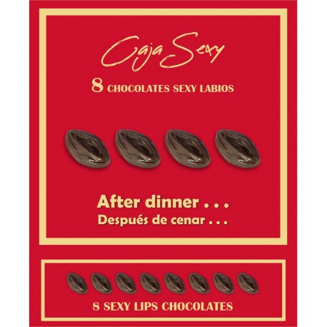 Caja Roja Sexy de 8 LABIOS X Chocolate