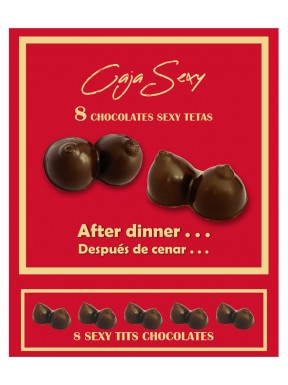 Caja Roja Sexy de 8 TETAS Chocolate