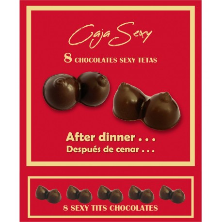 Caja Roja Sexy de 8 TETAS Chocolate