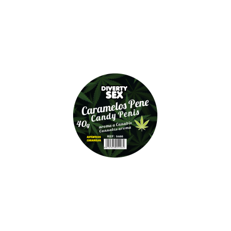 Bote de Caramelitos Penis Aroma Cannabis
