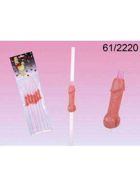 Pack de 6 Pajitas Penis