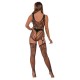 Bodystocking de Rejilla Recortado Ligueros LJ