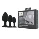 Kit 3 Plug Anal Silicona TOOSH-negro