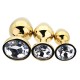 Kit 3 Plug Anal Metálicos Dorado TOOSH