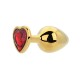 Plug Anal Metálico Dorado Corazón Rojo TOOSH