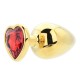 Plug Anal Metálico Dorado Corazón Rojo TOOSH