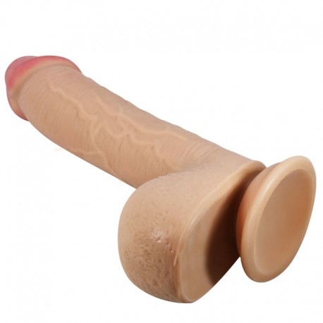 Dildo Realístico con Escroto SLIDING SKIN 23,4 cm.