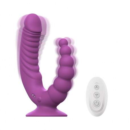 Vibrador Doble con Ventosa TEAZERS