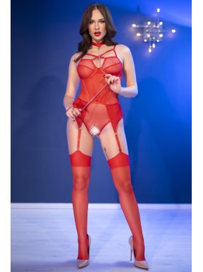Conjunto Body con Liguero Chilirose 4879-rojo
