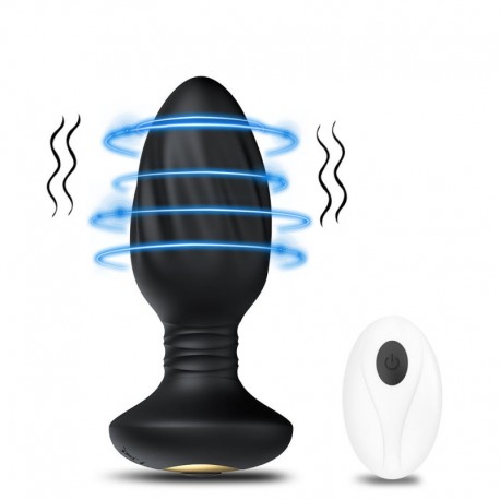 Plug Anal Vibrador C/R Giratorio SPINY