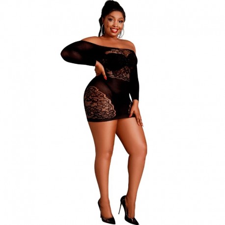 Vestido Rejilla Manga Larga MOONLIGHT Mod. 7