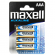 Pilas Alcalinas AAA MAXELL 4 uds.