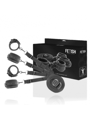 Set de ATADURAS Cama Esposas Manos y Tobillos SUBMISSIVE