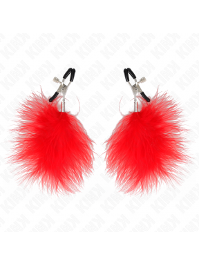 Pinzas Pezones Plumas KINK-rojas