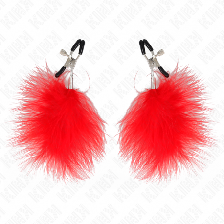 Pinzas Pezones Plumas KINK-rojas